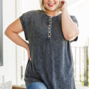 She's Alright Mineral Wash Sleeveless Henley