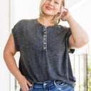 She's Alright Mineral Wash Sleeveless Henley
