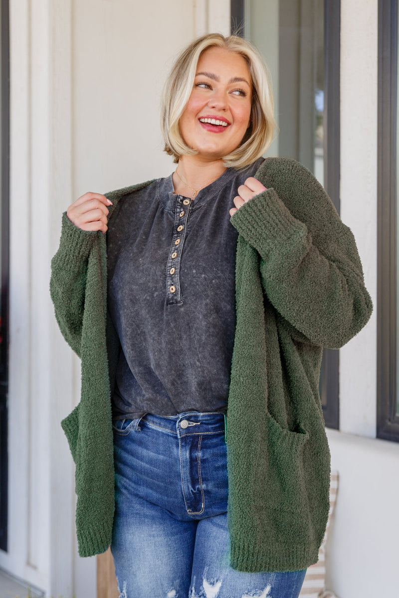 She's Alright Mineral Wash Sleeveless Henley Tops   