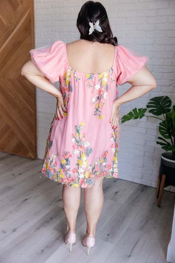 She's Blooming Balloon Sleeve Dress Womens Dresses   