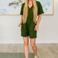 Short Sleeve V-Neck Romper in Army Green Womens Rompers   