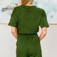 Short Sleeve V-Neck Romper in Army Green Womens Rompers   