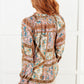 Show and Tell Mixed Print Peasant Blouse Blouses