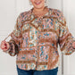 Show and Tell Mixed Print Peasant Blouse Blouses