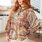 Show and Tell Mixed Print Peasant Blouse Womens Tops   