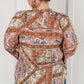 Show and Tell Mixed Print Peasant Blouse Blouses