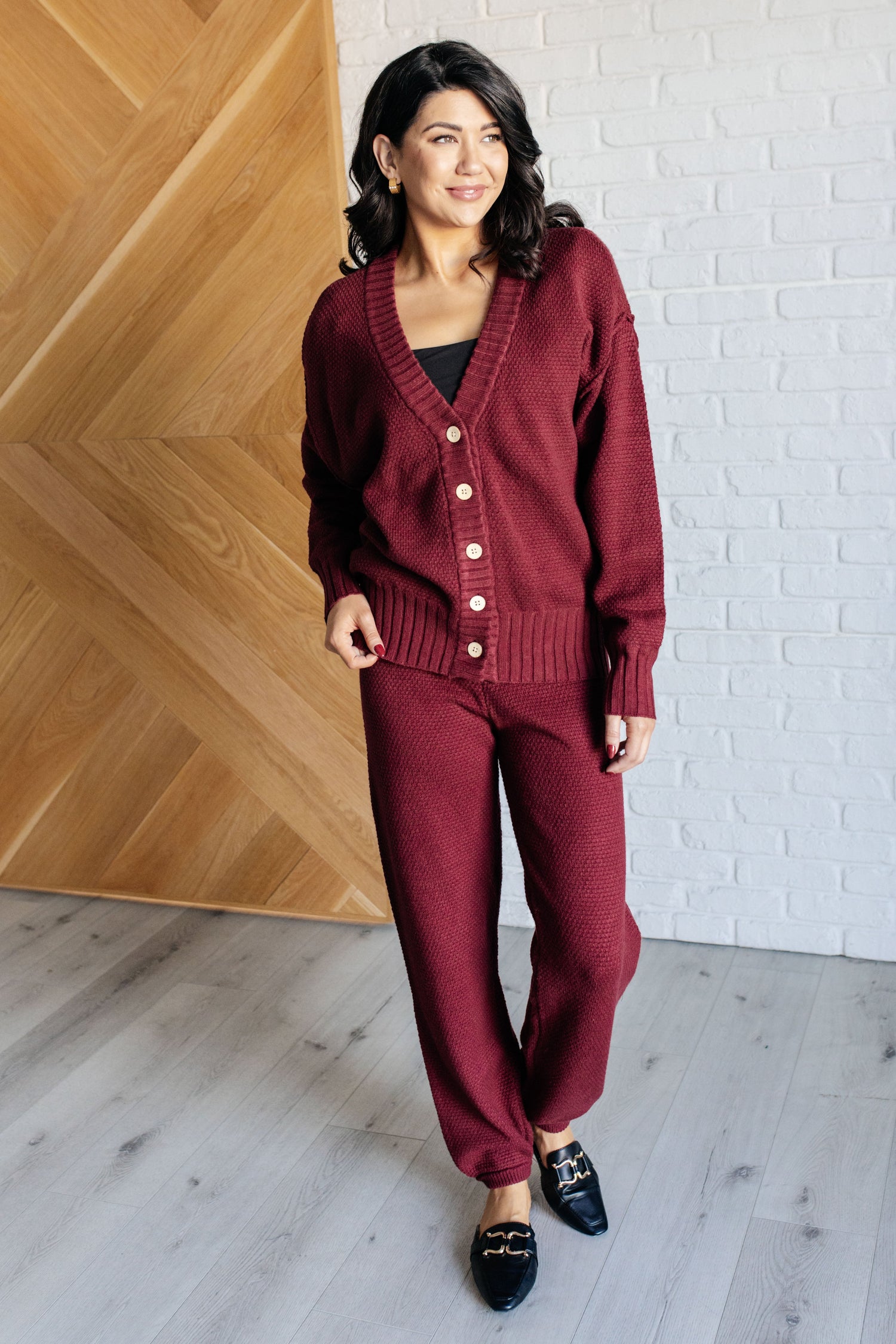 Simple Solution Knit Set in Wine Sets   