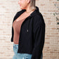 Sky of Only Clouds Zip Up in Black Womens Blouse   