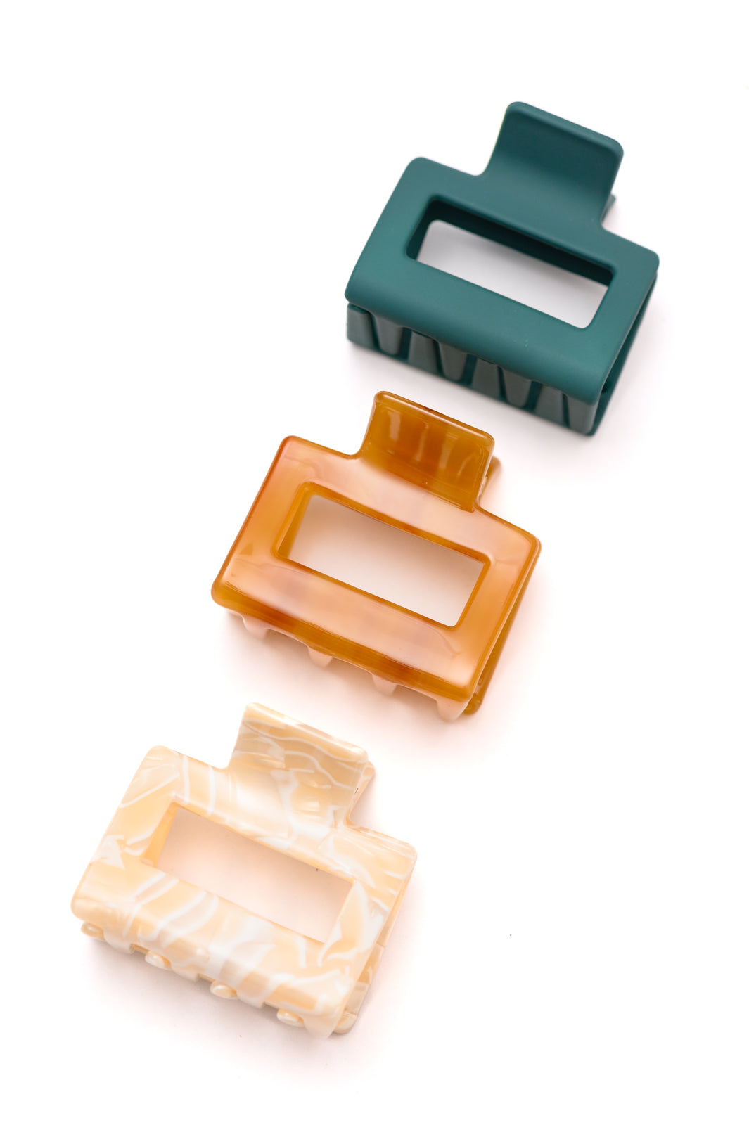 Small Square Claw Clip Set of 3 Accessories   