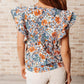 Something Peaceful Flutter Sleeve Blouse Womens Tops   