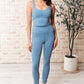 Somewhere to Start Leggings in Dusty Blue Athleisure   