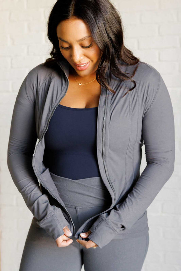 Staying Swift Activewear Jacket in Titanium Athleisure   