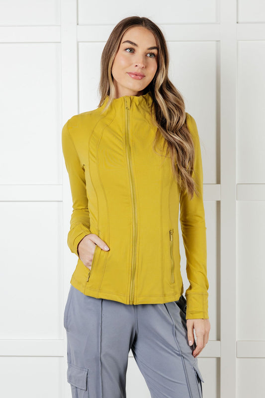 Staying Swift Activewear Jacket in Yellow Pear Layers