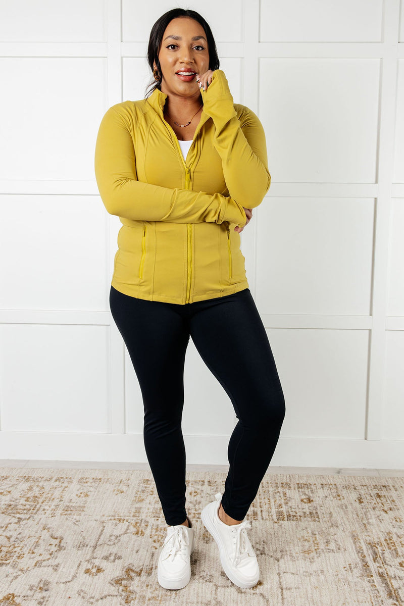 Staying Swift Activewear Jacket in Yellow Pear Layers