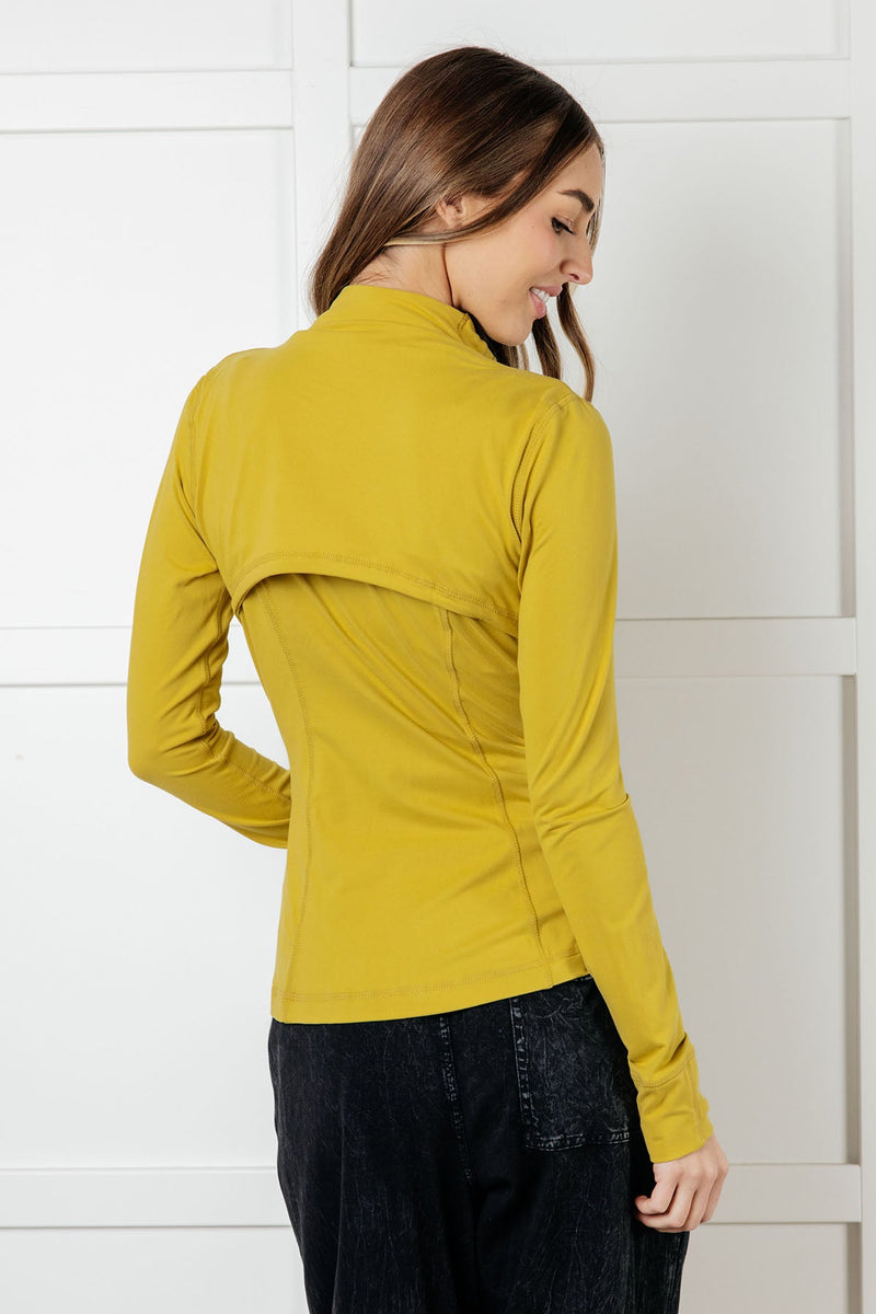 Staying Swift Activewear Jacket in Yellow Pear Layers