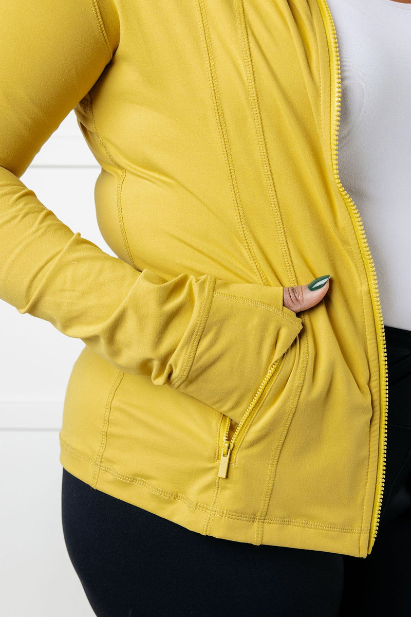 Staying Swift Activewear Jacket in Yellow Pear Layers