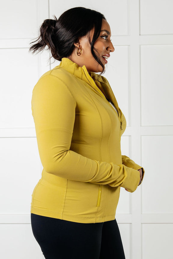 Staying Swift Activewear Jacket in Yellow Pear Layers