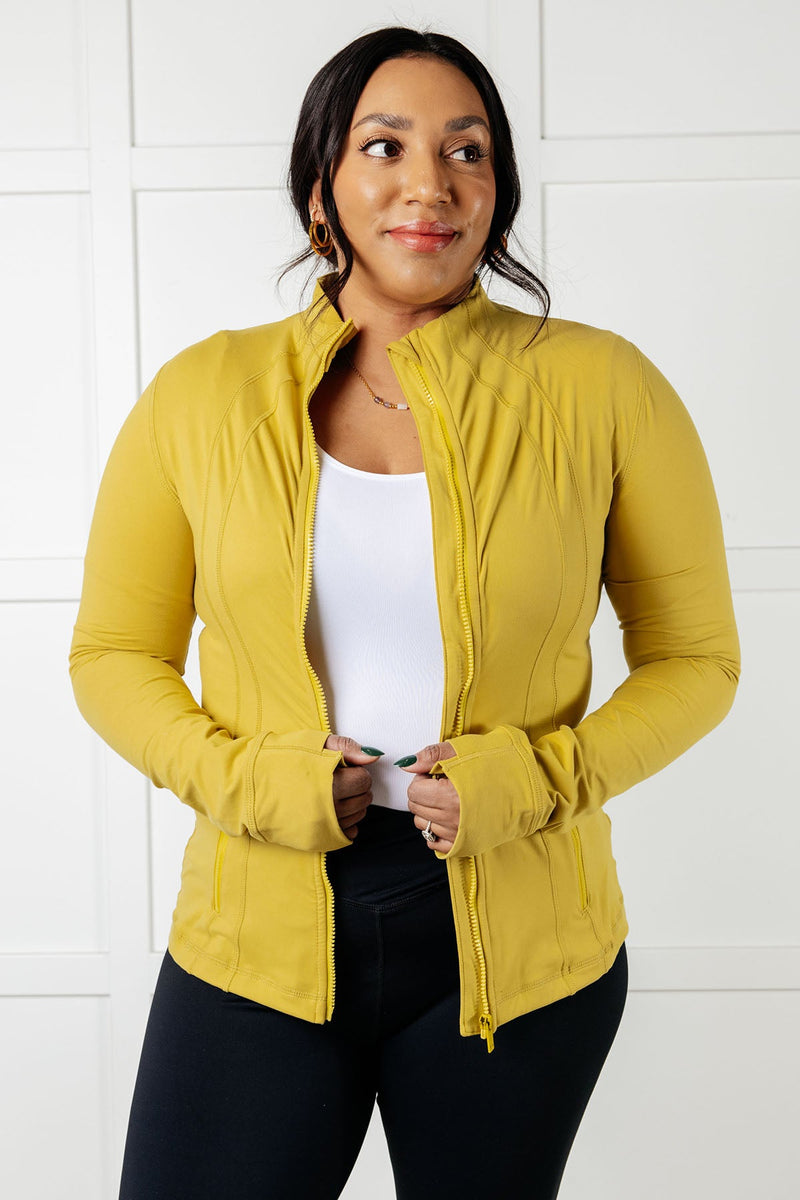 Staying Swift Activewear Jacket in Yellow Pear Layers