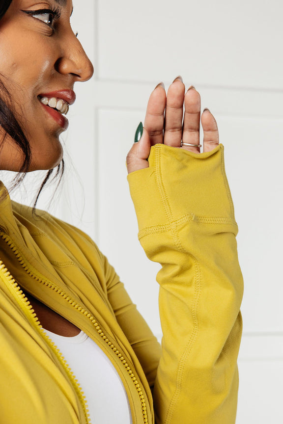 Staying Swift Activewear Jacket in Yellow Pear Layers