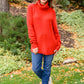 Steady Pace Roll Neck Sweater In Red Womens