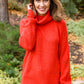 Steady Pace Roll Neck Sweater In Red Womens