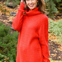 Steady Pace Roll Neck Sweater In Red