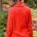 Steady Pace Roll Neck Sweater In Red