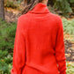 Steady Pace Roll Neck Sweater In Red Womens