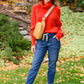 Steady Pace Roll Neck Sweater In Red Womens