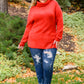 Steady Pace Roll Neck Sweater In Red Womens