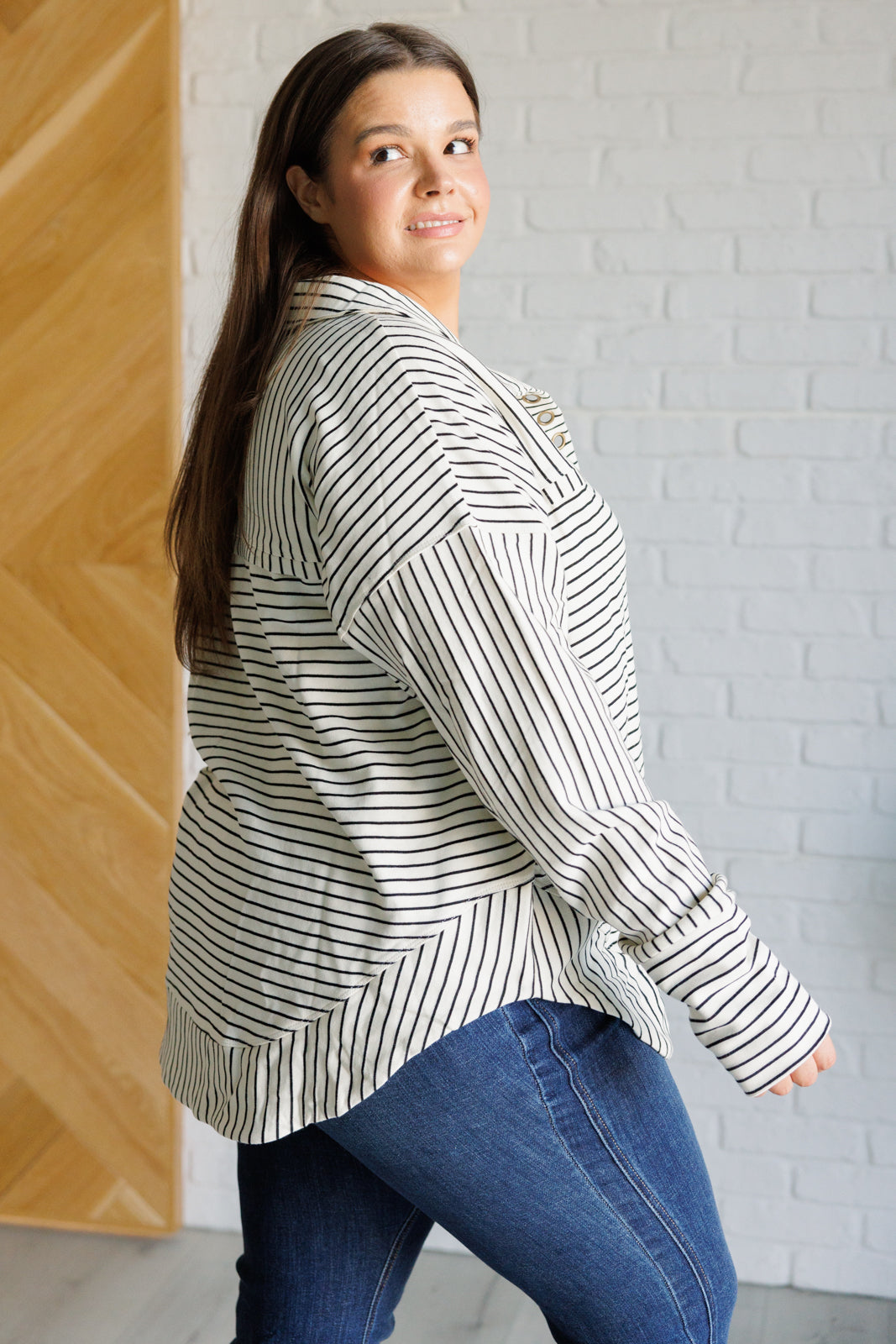 Striped Serendipity Pullover Tops   