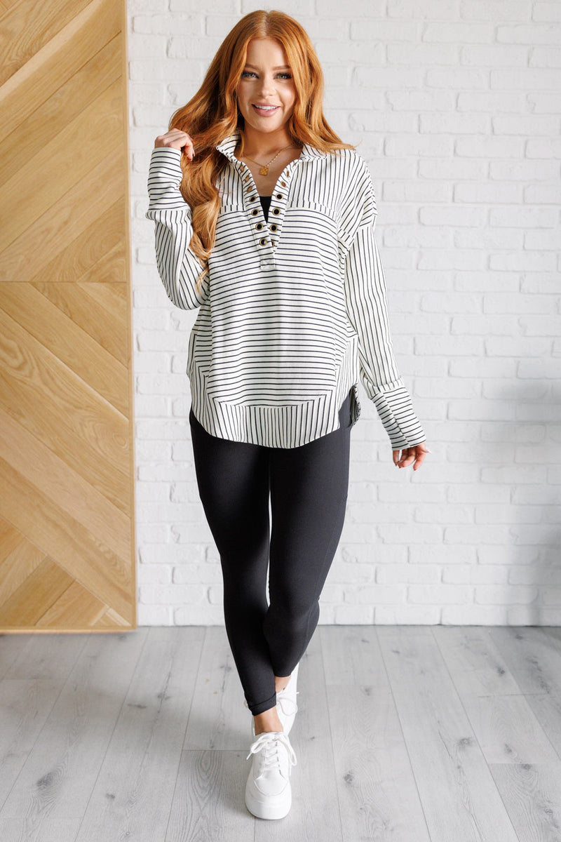 Striped Serendipity Pullover Tops   