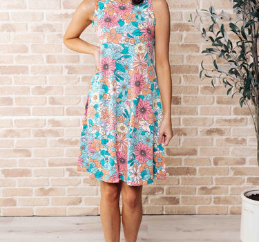 Summer Garden Sleeveless Swing Dress