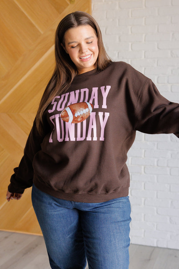 Sunday Funday Graphic Sweatshirt Tops   