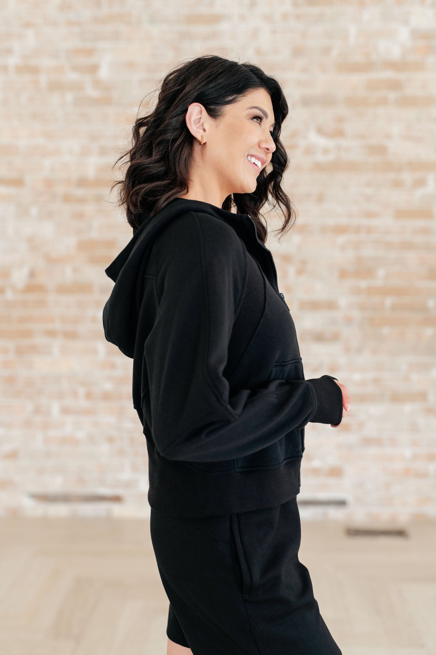 Sun or Shade Zip Up Jacket in Black Athleisure   