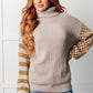 Super Seasonal Patchwork Waffle Knit Sweater Tops