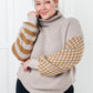 Super Seasonal Patchwork Waffle Knit Sweater Tops