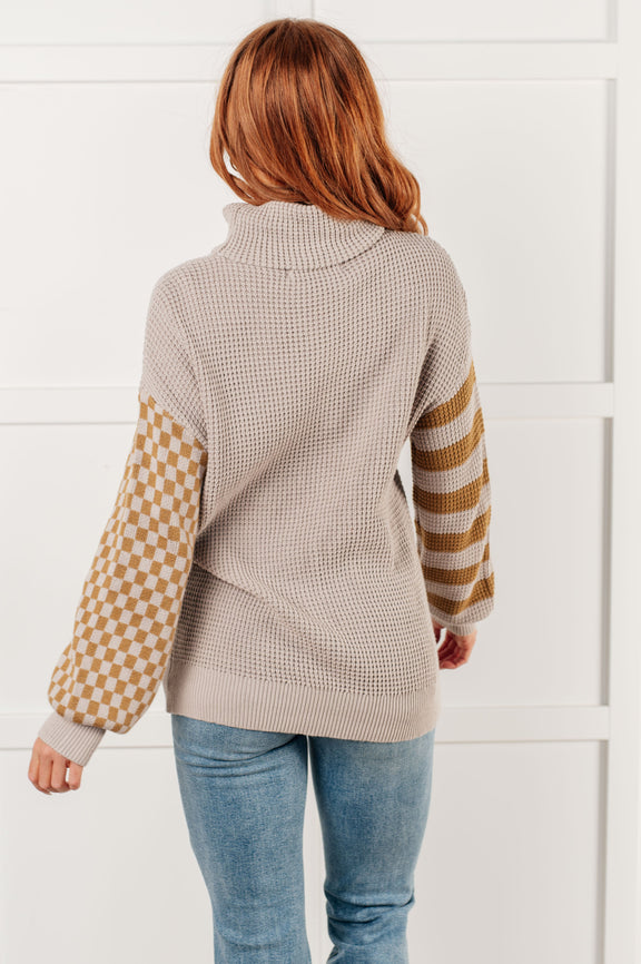 Super Seasonal Patchwork Waffle Knit Sweater Tops