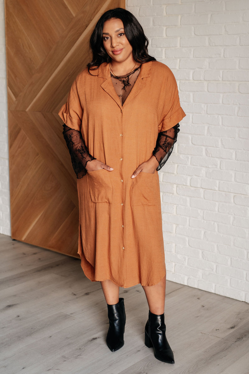 Sure to Be Great Shirt Dress Womens Midi Dresses   