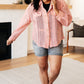 Sweeter Than Nectar Lace Button Down in Rose Womens Tops   