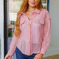 Sweeter Than Nectar Lace Button Down in Rose Womens Tops   