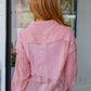 Sweeter Than Nectar Lace Button Down in Rose Womens Tops   