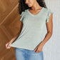 Take It In Flutter Sleeve Top Womens Tops   