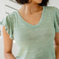 Take It In Flutter Sleeve Top Womens Tops   