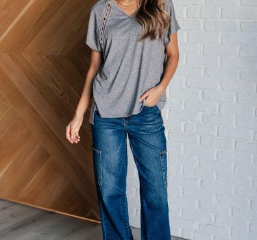 Take it Easy Eyelet Trim Top