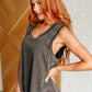 Taking It Easy Tank and Pants Set in Black Womens Matching Sets   