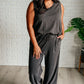 Taking It Easy Tank and Pants Set in Black Womens Matching Sets   