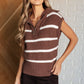 Tea Service 1/4 Zip Sleeveless Sweater Tops   