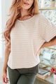 Textured Boxy Top in Taupe Tops   