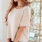 Textured Boxy Top in Taupe Tops   